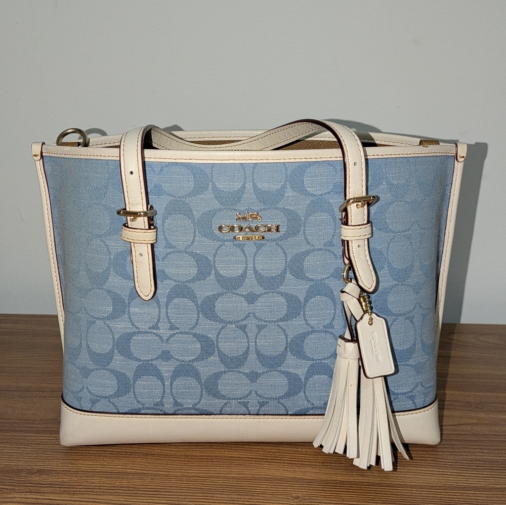 Coach Chambray Blue Mollie Tote
